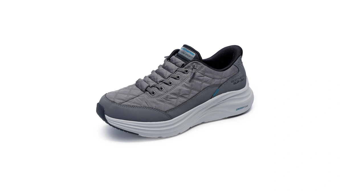 Skechers Men's Contour Foam Cozy Fit Hands Free Slip-in Sneaker,charcoal/black,6.5