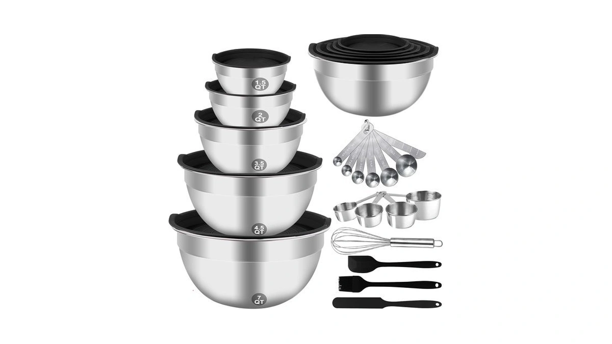 Wepsen Mixing Bowls Set, 25pcs Stainless Steel Mixing Bowl With