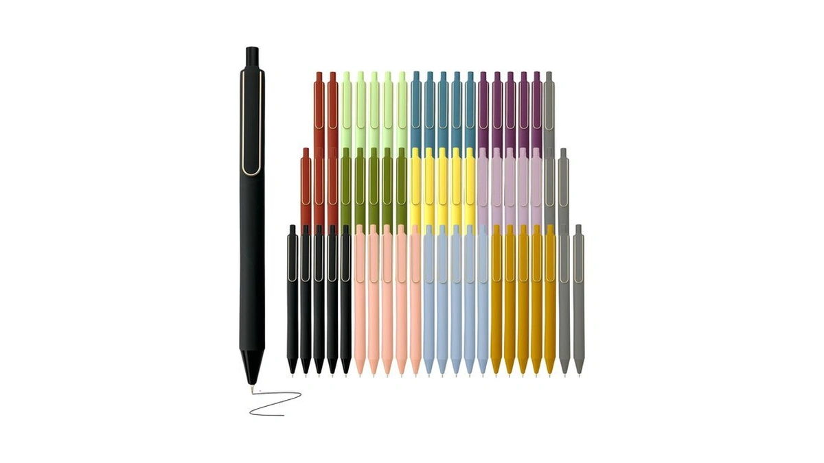 Hzdiyake Black Gel Pens, Bulk Click Pen, 0.5mm Fine Tip,