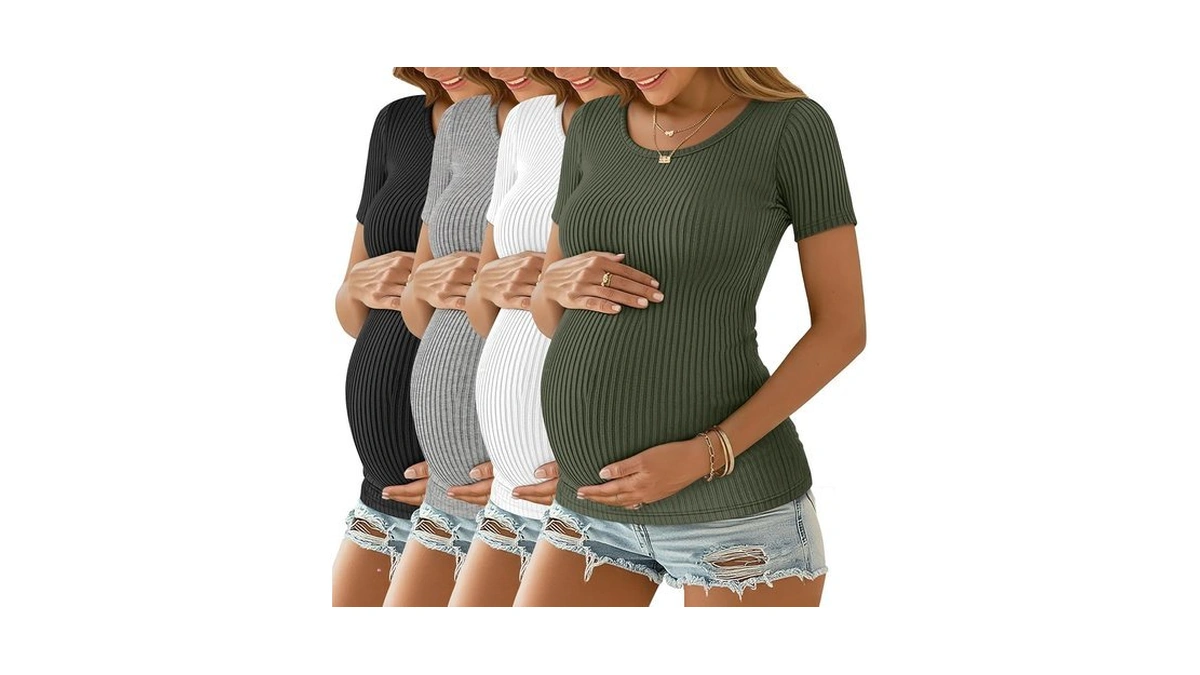 Amazon : Oakgarden 4 Pack Women's Maternity Shirt