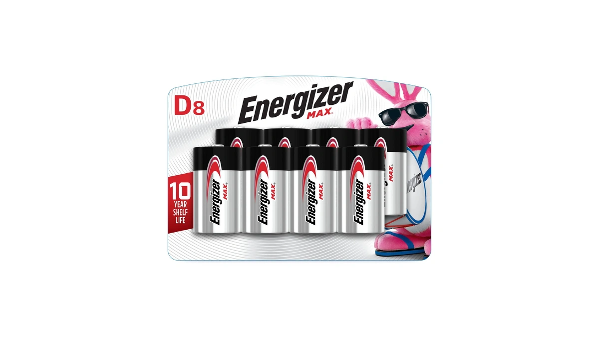 Energizer D Batteries (8 Pack), D Cell Battery, Premium Alkaline