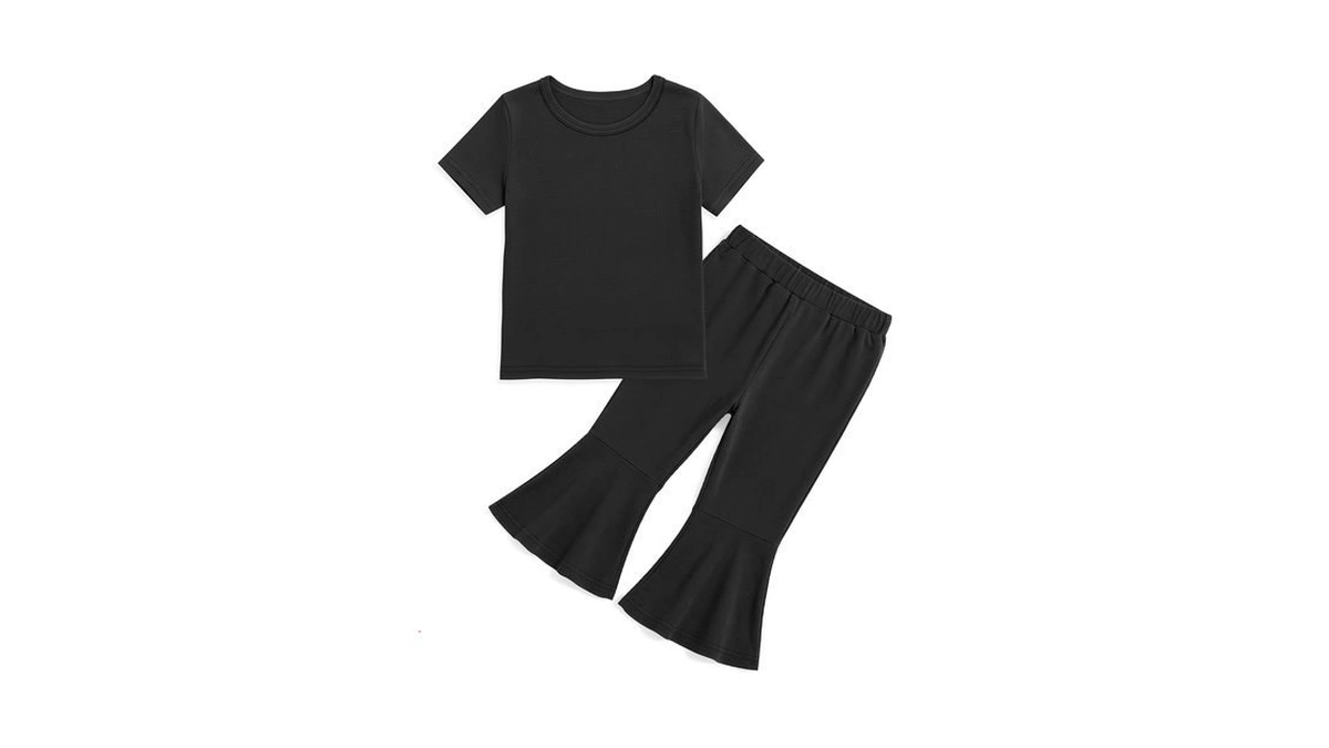 Custoneei Toddler Girls' Summer Clothes Outfits, Black, 12-18 Months