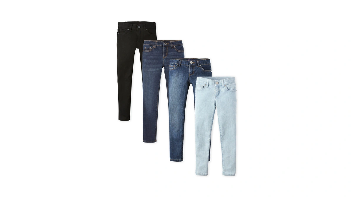 The Children's Place Girls Super Skinny Jeans,black Wash/dk Twlight/victory Blue