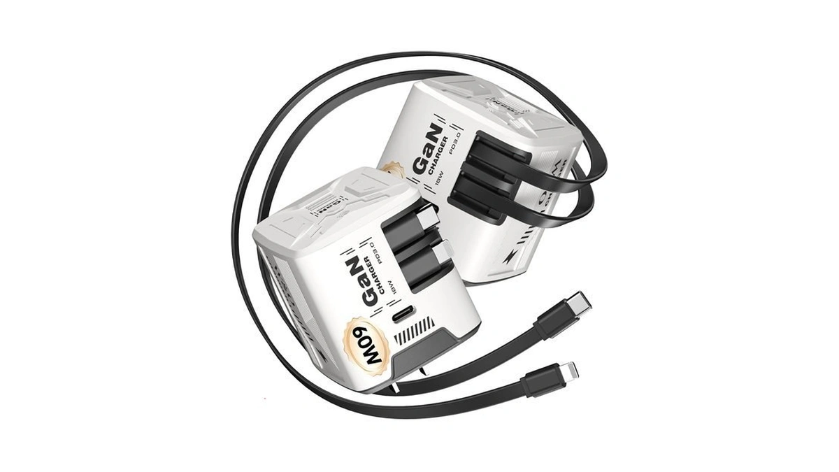 W & O 60w Gan Fast Charger Wall Plug, Built-in