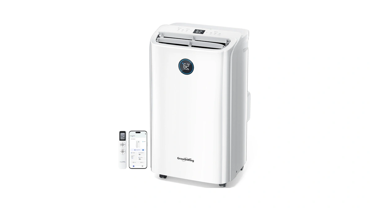 Growthwing 14,000 Btu Smart Wifi Portable Air Conditioner, Cools Up