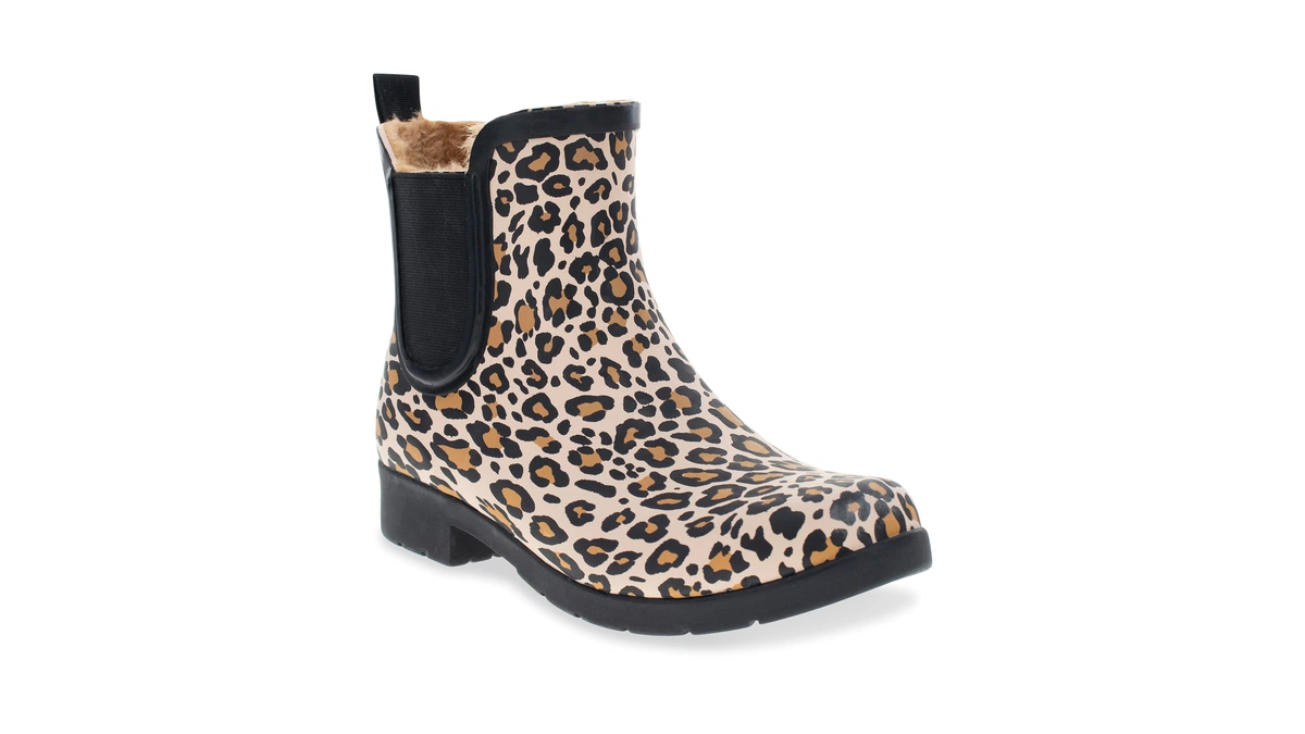 Chooka Womens Waterproof Plush Chelsea Bootie Rain, Tan, 9 Us