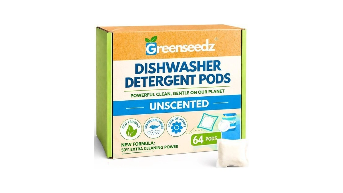 Dishwasher Detergent Pods Free & Clear, Unscented, Eco Friendly, Cuts