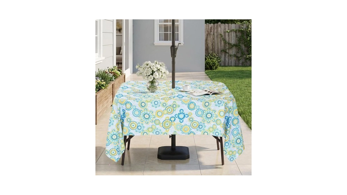 Eternal Beauty 60''x120” Rectangle Tablecloth Waterproof Outdoor Tablecloth With Umbrella