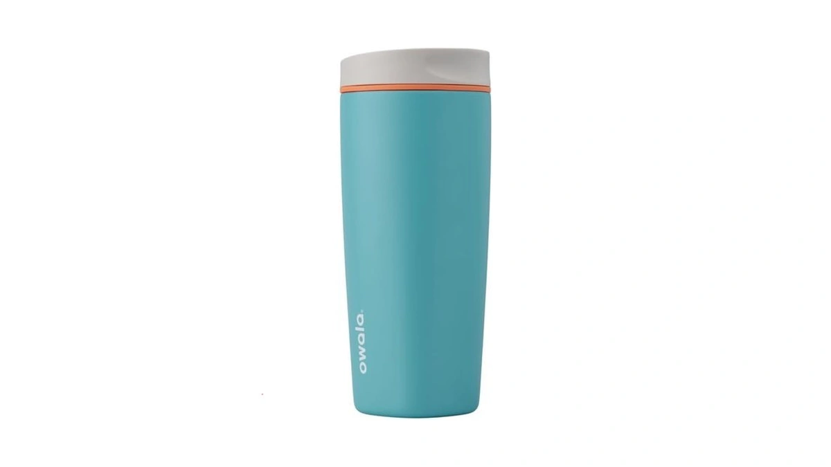 Owala Smoothsip Slider Insulated Stainless Steel Coffee Tumbler, Reusable Iced