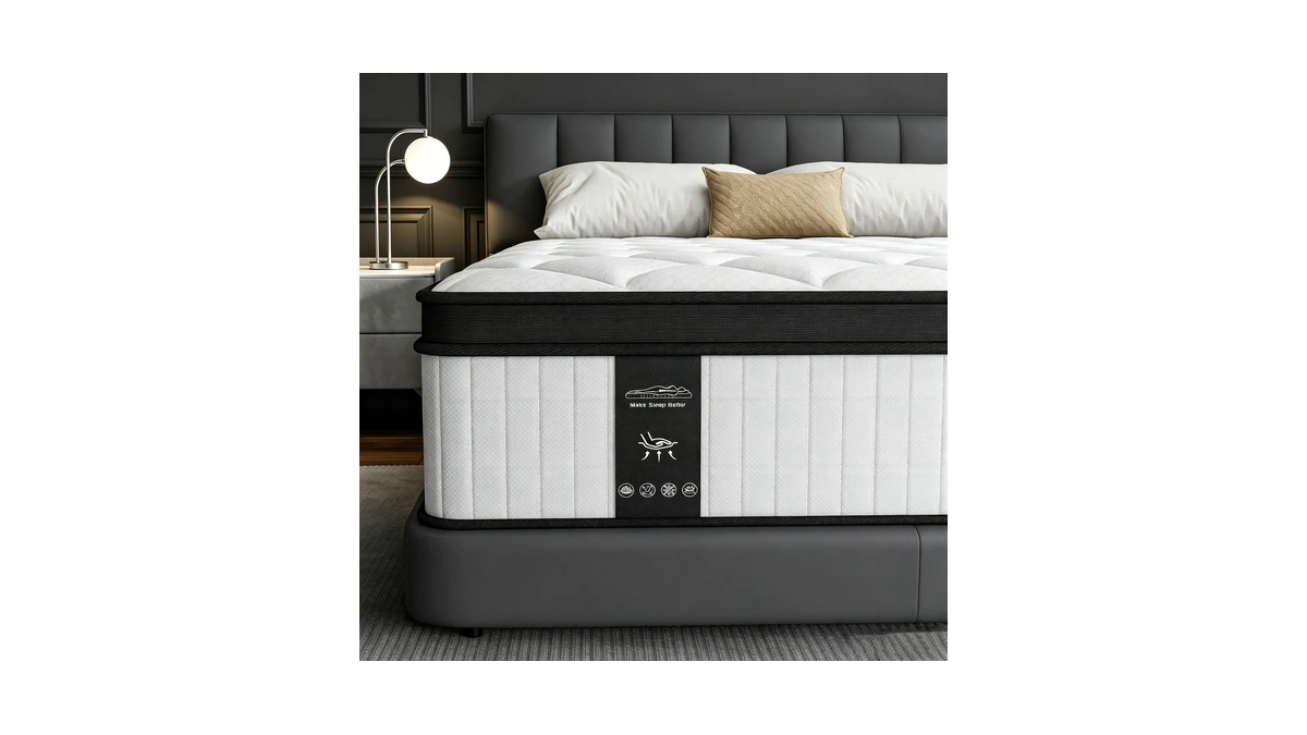 Queen Mattress, 12 Inch Hybrid Mattress Queen Size In A