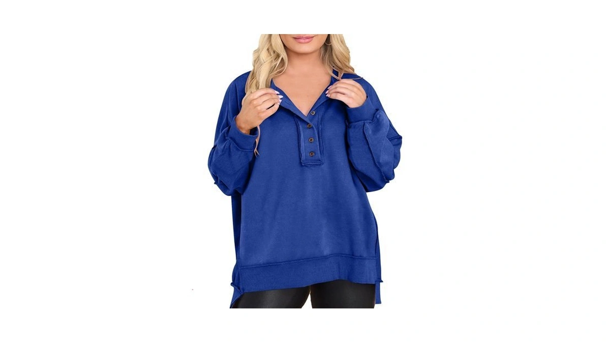 Eytino Plus Size Sweatshirts For Women,1x Dark Blue
