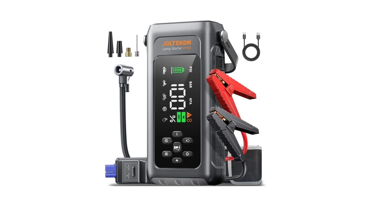 Joltekon Car Battery Jump Starter With Air Compressor 4500a 150psi,