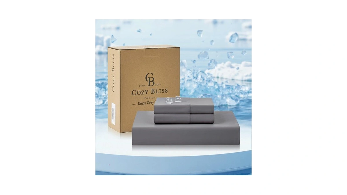 Cozy Bliss Premium Cooling Sheet Set Cali King Size, Q-max>0.45,
