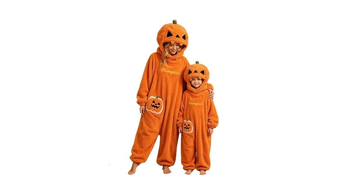 Sehiozni Cosplay Women Halloween Pumpkin Onesie Mommy And Me Matching