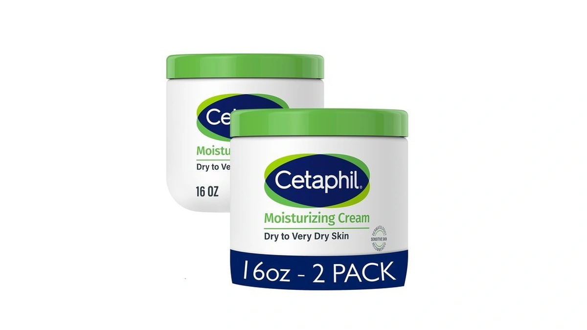 Cetaphil Moisturizing Cream, Dry Sensitive Skin, Fragrance Free, 16oz 2pk