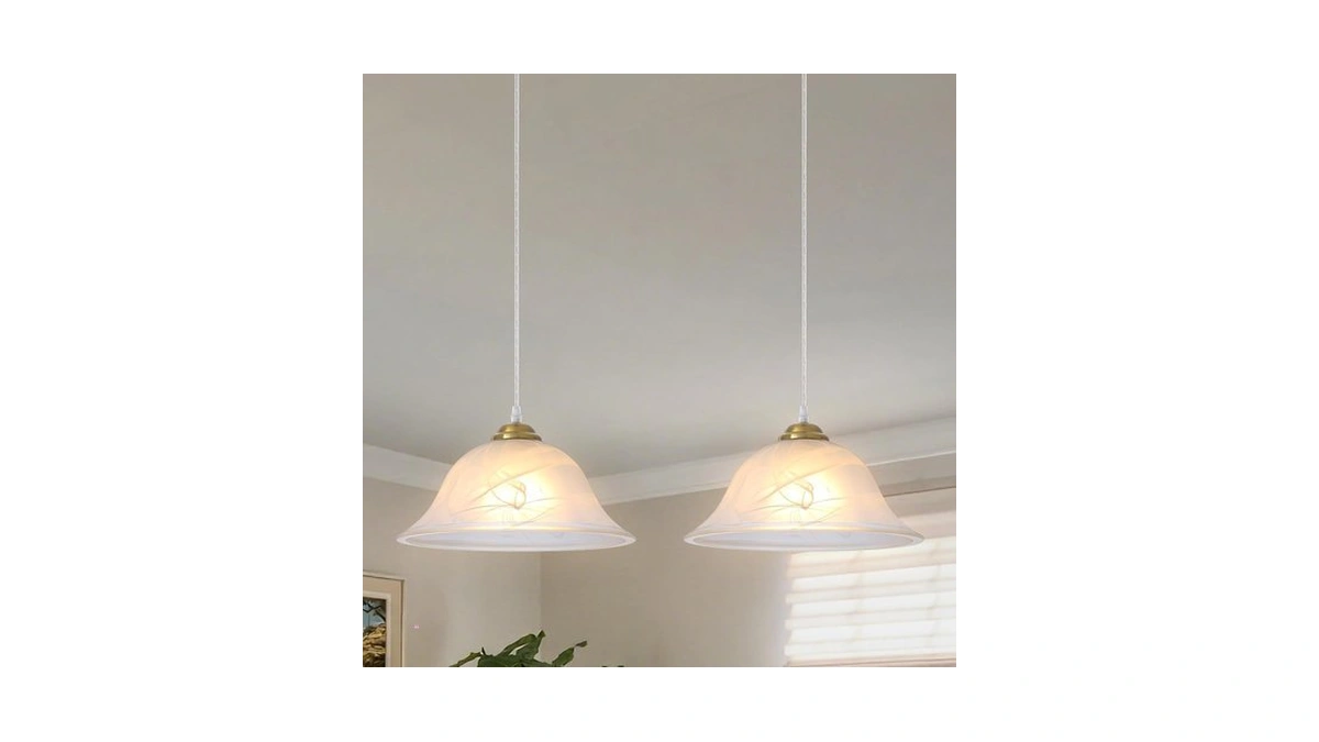 Otmilance Glass Pendant Lights Kitchen Island, 11.8 Inch Frosted Glass
