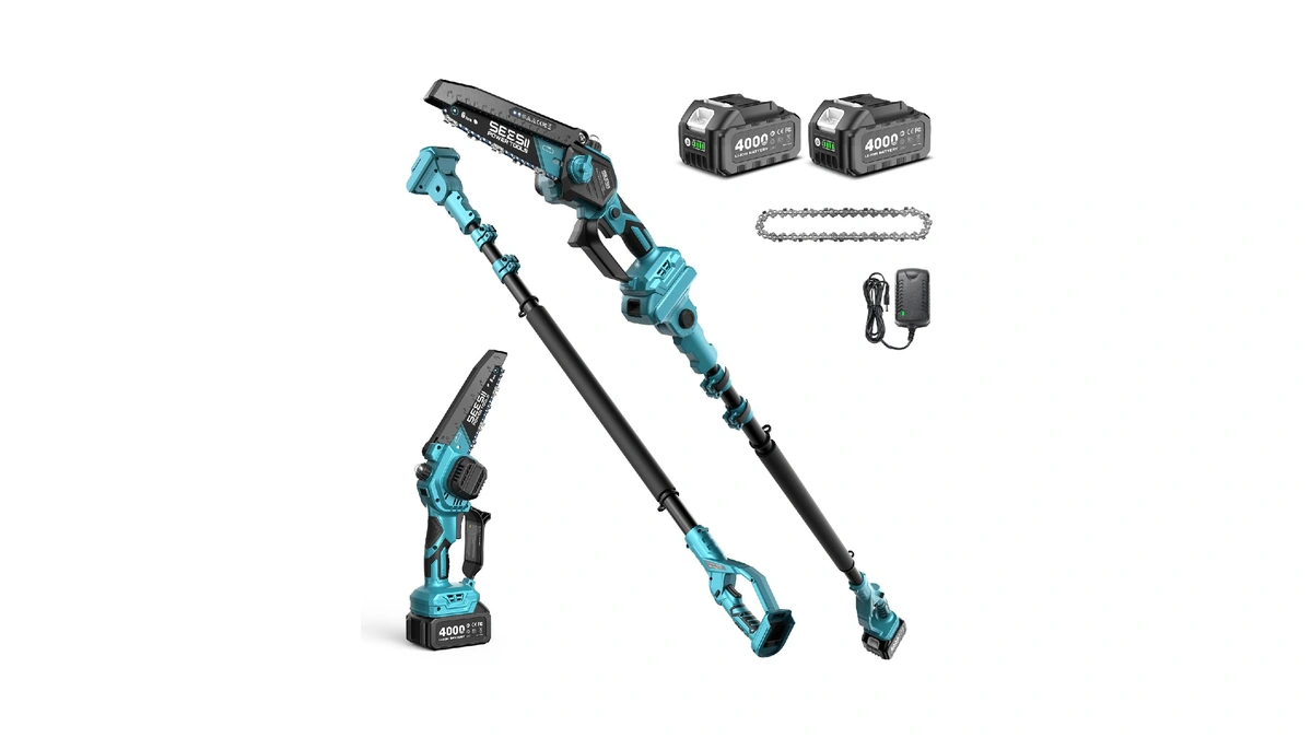 Seesii 2-in-1 Electric Pole Saws For Tree Trimming, Brushless Motor