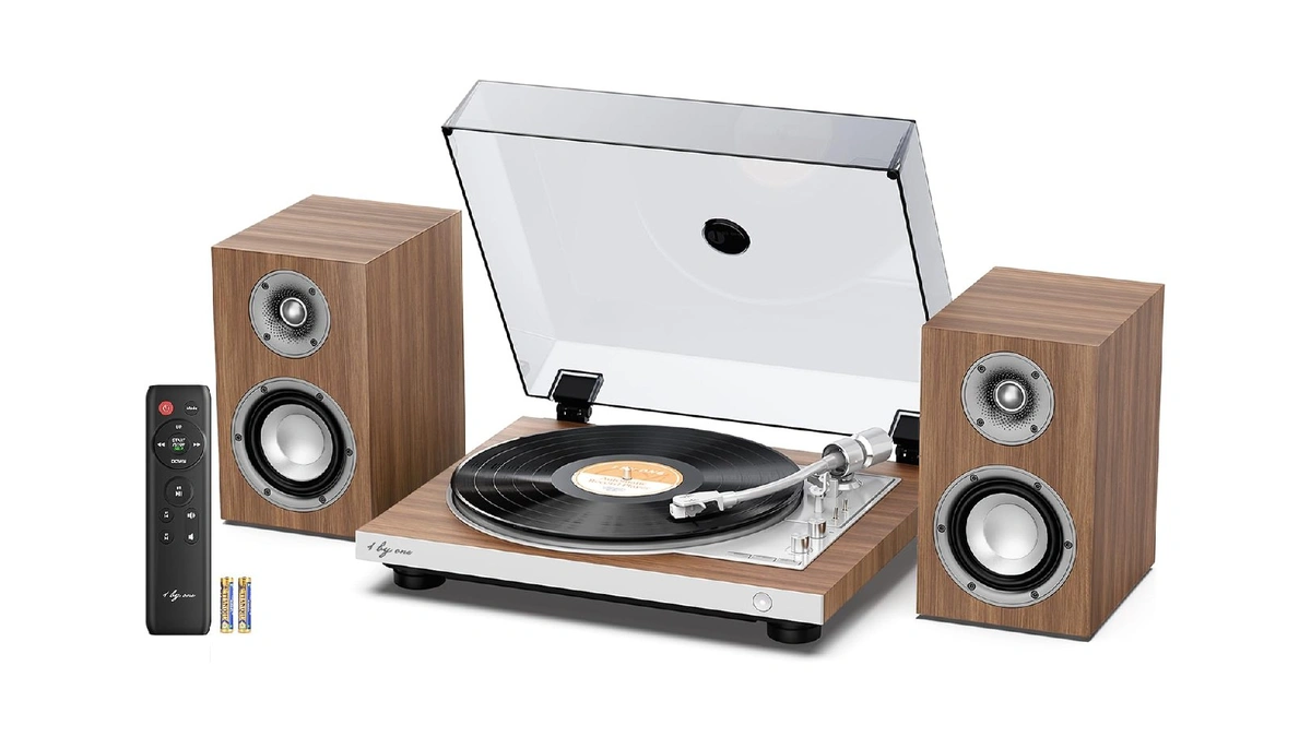1 By One Fully Automatic Record Player With Speakers, Hifi