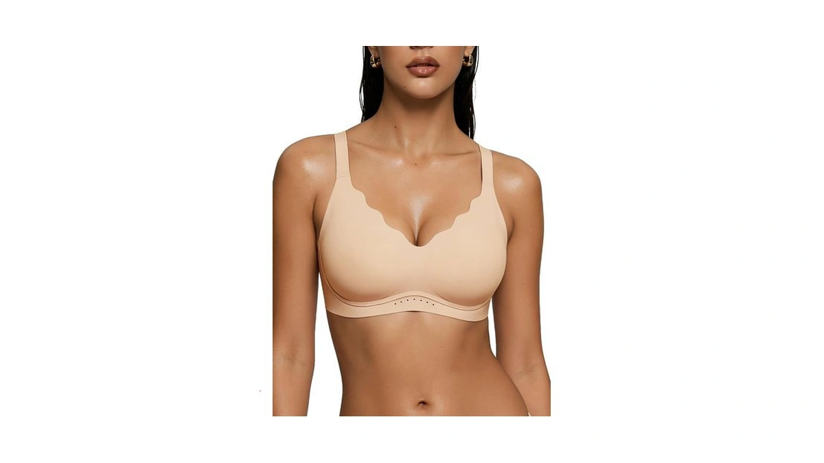 As Fairy Wireless Bras For Women Jelly Push Up Scalloped
