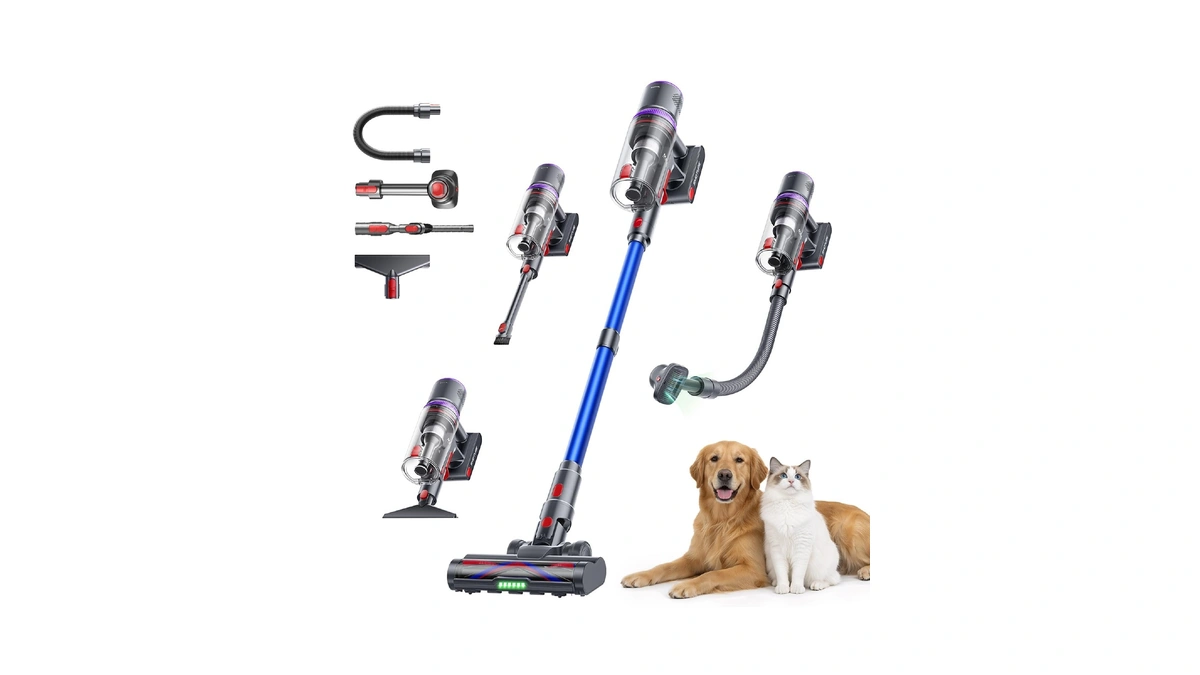 Smoture Cordless Vacuum Cleaner, Upgraded 650w 55kpa 70mins Vacuum Cleaner