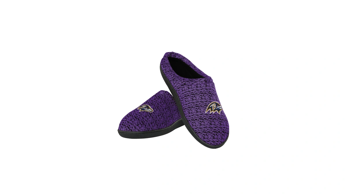 Foco Nfl Baltimore Ravens Men's Poly Knit Cup Sole Slipper,