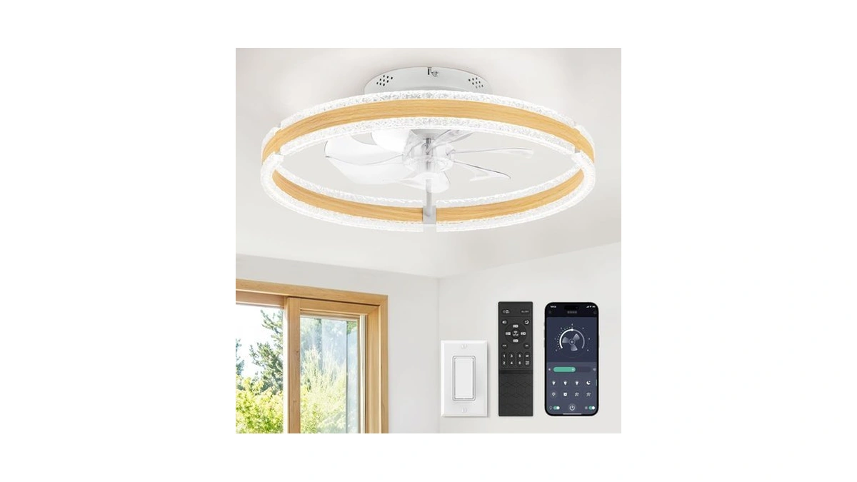 Lediary Ceiling Fans With Lights And Remote, 20'' Low Profile