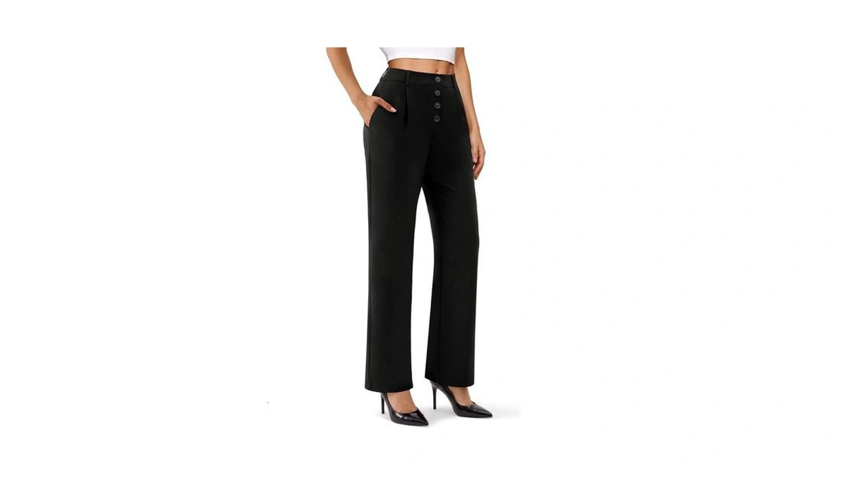 Dlooda Womens Dress Pants, High Wasited Wide Leg Work Pants