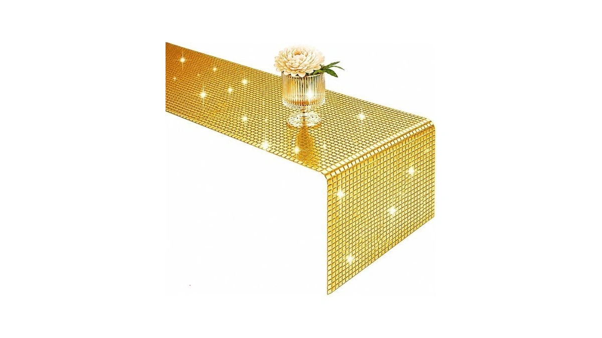 Champagne Glitter Table Runner 12 X72 Inch-mirror Disco Party Decor
