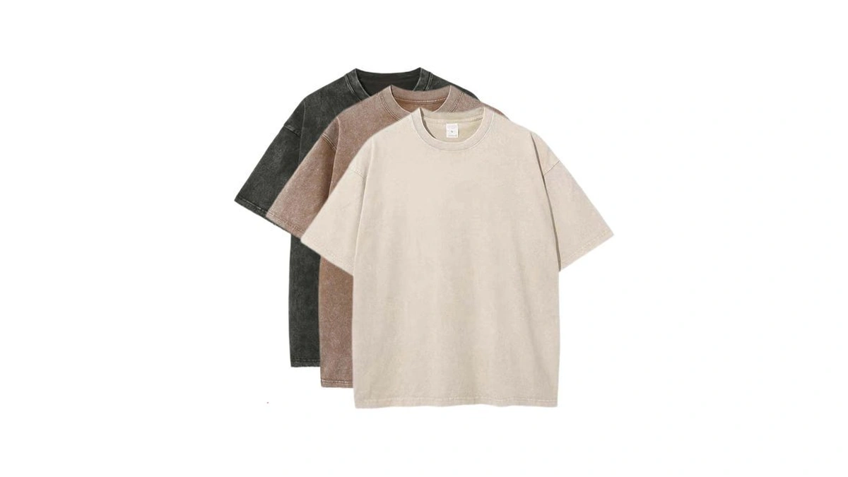 3 Pcs Oversized T-shirts Heavy Cotton Washed Summer Vintage Tee