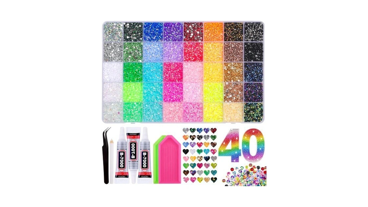 40000 Pcs Resin Jelly Rhinestones For Bedazzling Kit, 40 Colors