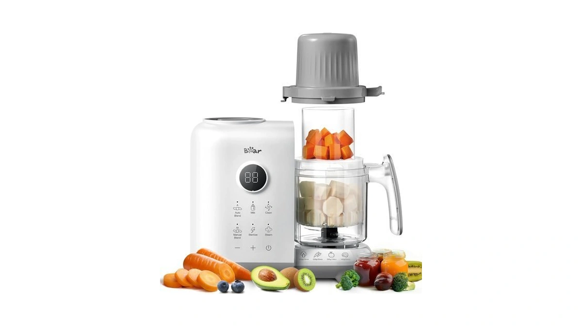Bear Baby Food Maker Steamer&blender With Dual-layer Steam Baskets, 18.5oz
