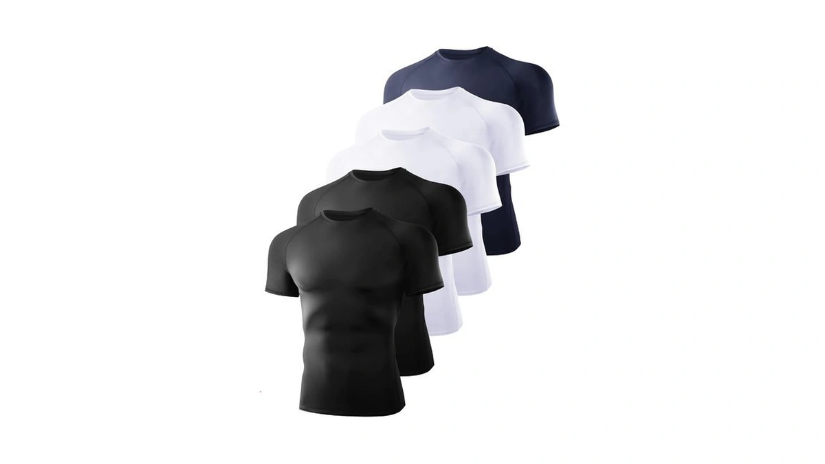 5 Pack Short Sleeve Compression Shirt Men - Workout Quick