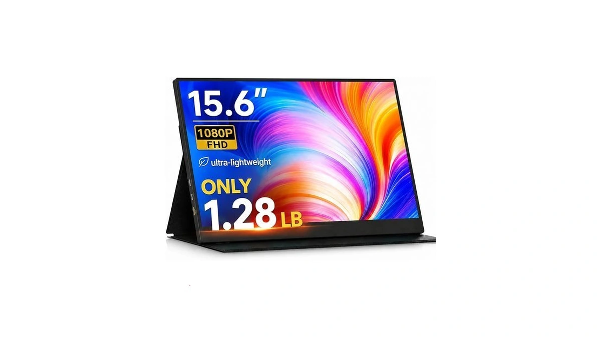 Czgg 15.6" Portable Monitor, 1.28lb Ultra-light 1080p Fhd Laptop Screen