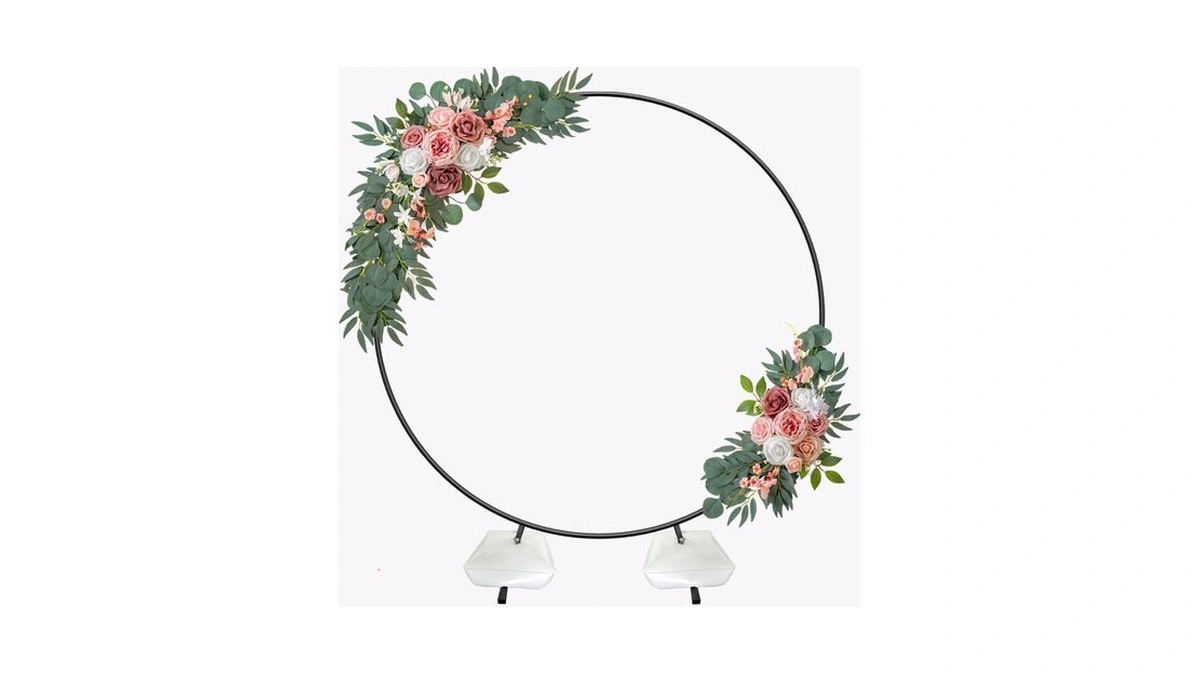 Fandature 7 Ft Round Backdrop Stand, Metal Wedding Arch For
