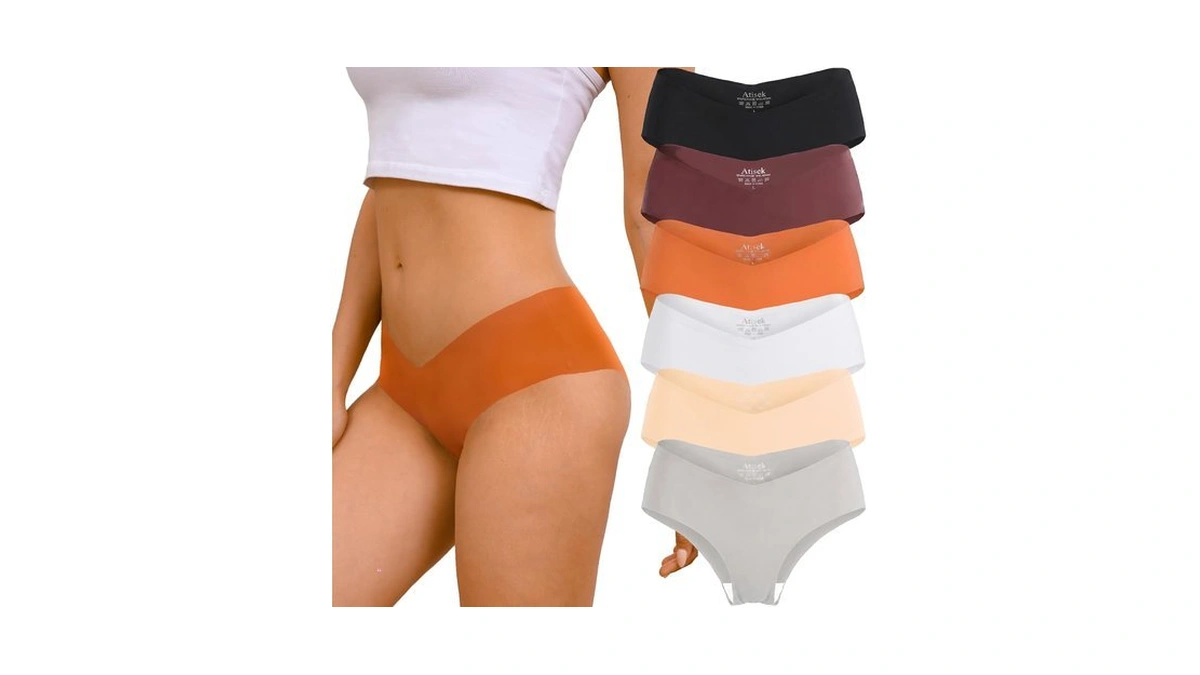 Atisek Seamless Bikini Underwear For Women No Show Low Rise
