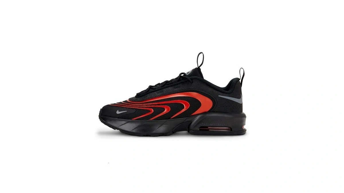 Nike Big Kids' Air Max Fire Shoes, Black/smoke Grey-picante Red,