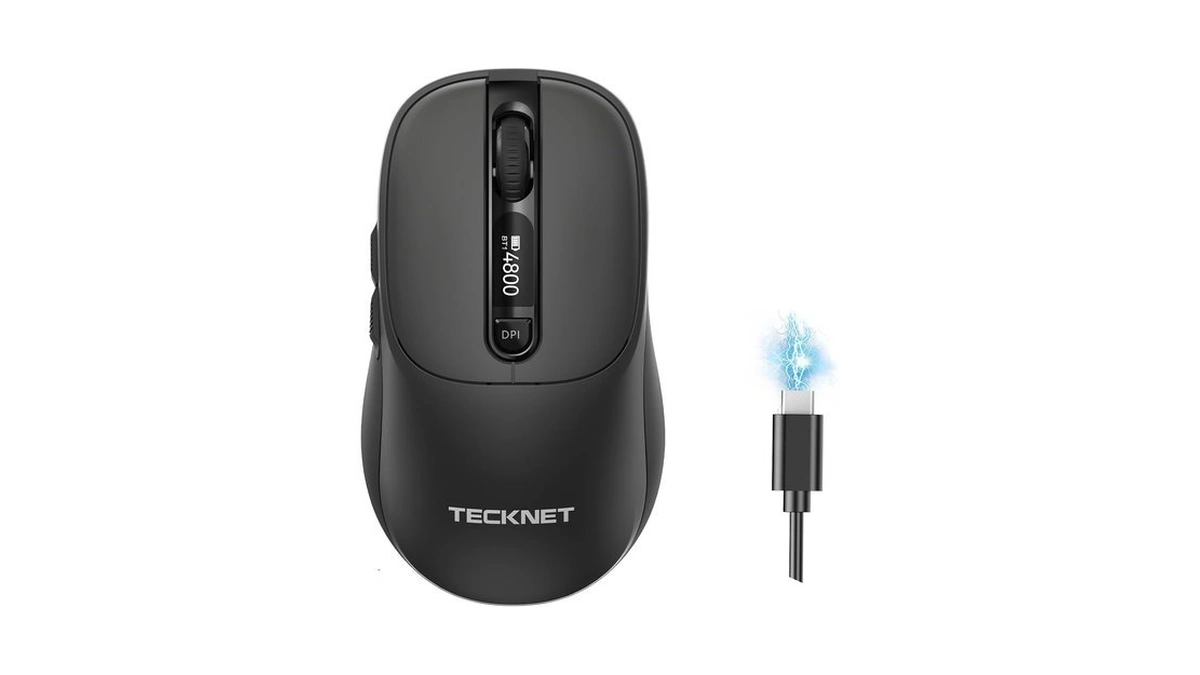 Tecknet Wireless Mouse With Led Display,tri-mode Bluetooth Mouse For Laptop