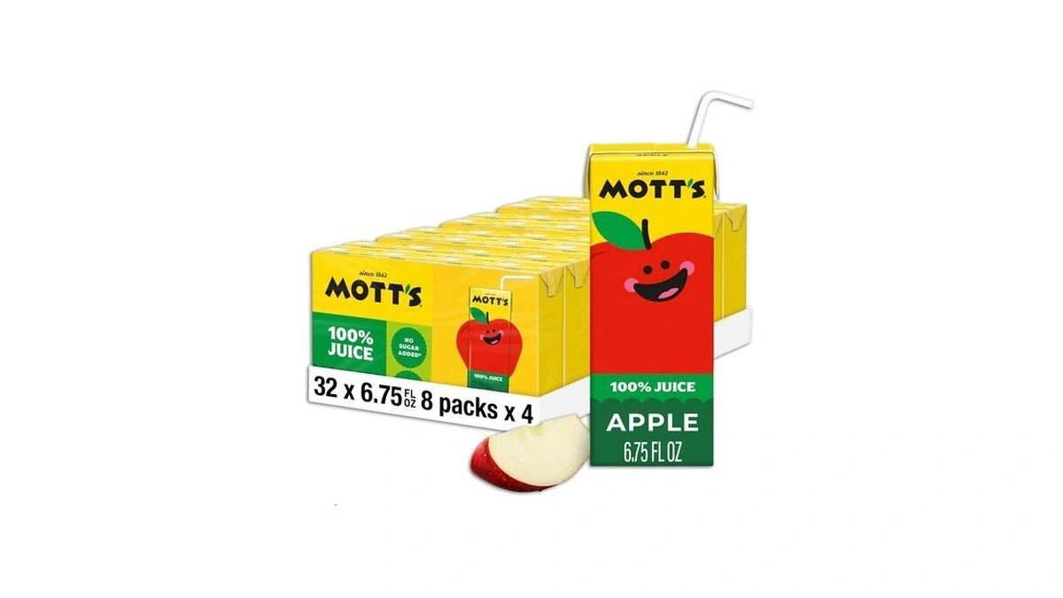 Mott's 100% Original Apple Juice, 6.75 Fl Oz Boxes, 32