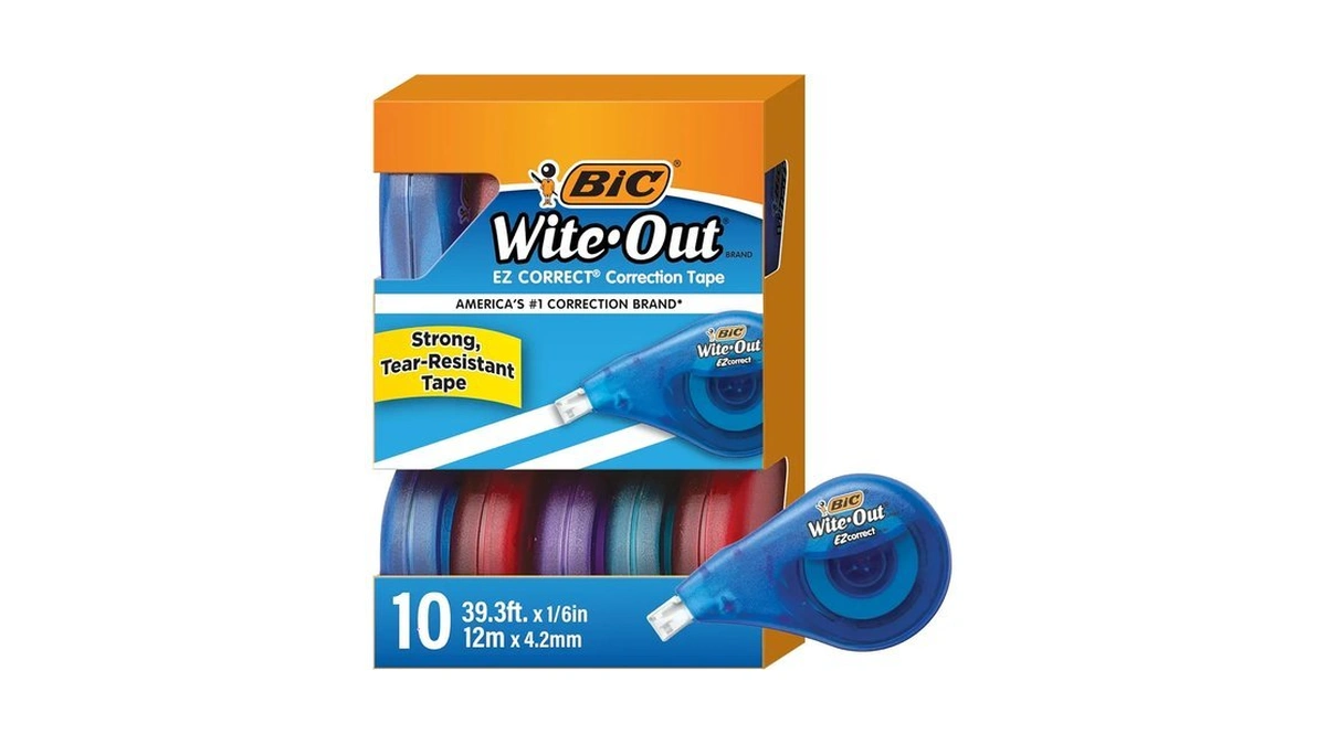 Bic Wite-out Ez Correct Tear-resistant Correction Tape, 39.3 Ft, 10