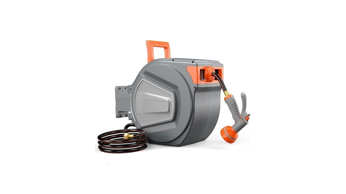 Newbulig Garden Hose Reel, 1/2" X 100 Ft Retractable Heavy