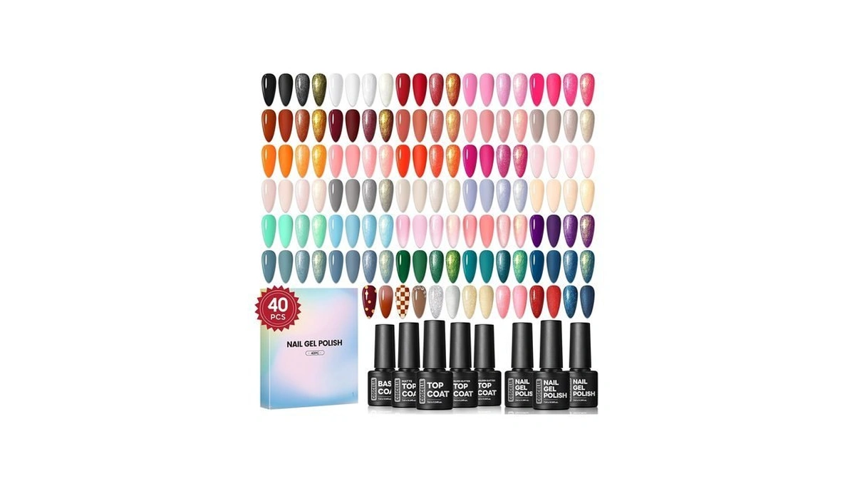 Coscelia 40pcs Gel Nail Polish Set, 35 Colors Gel Polish