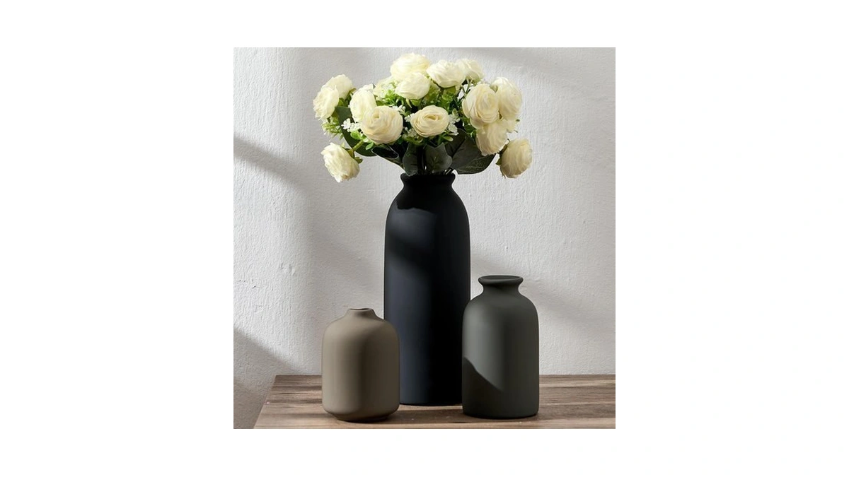 Ceramic Vase Set Of 3, Decorative Nordic Minimalist Vases Home