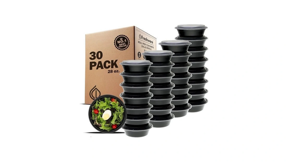 Freshware Meal Prep Bowl Containers [30 Pack] Plastic Bowls With