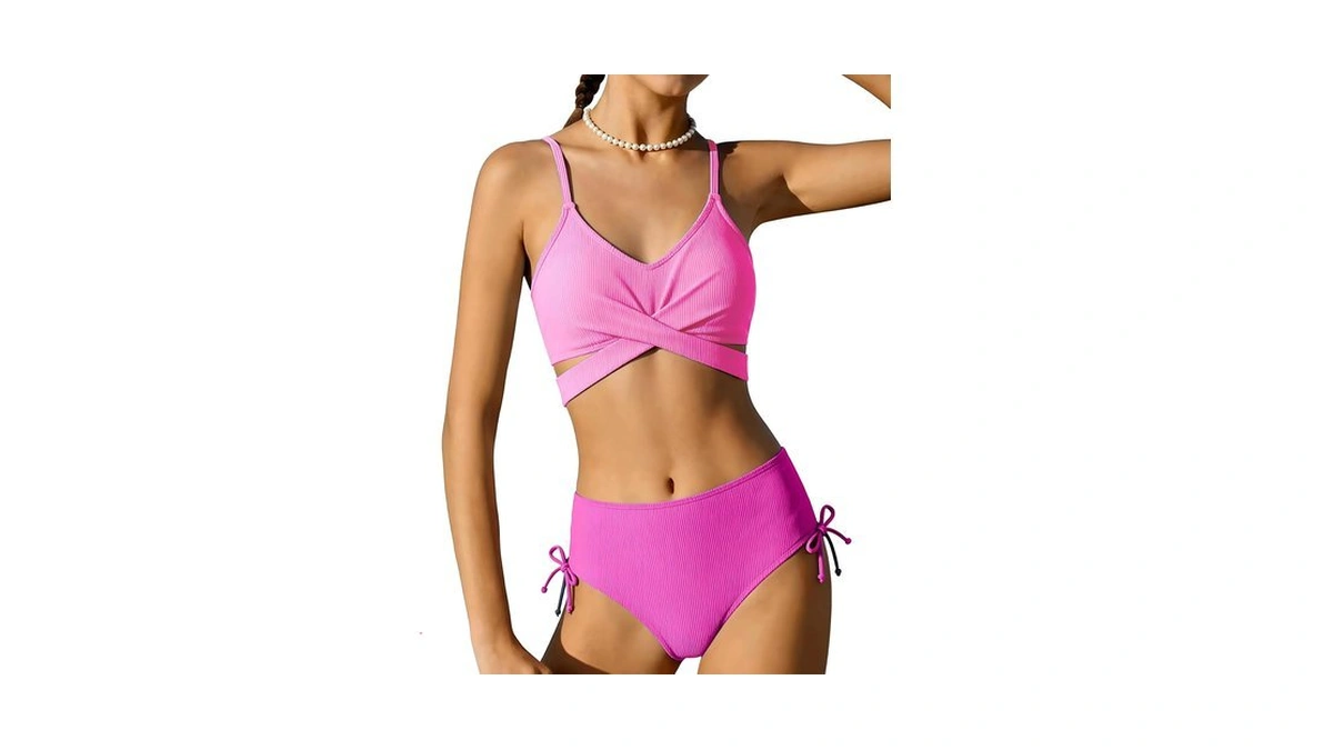 Girls 2 Piece Swimsuit Hawaiian Criss Cross Bikini Bathing Suit