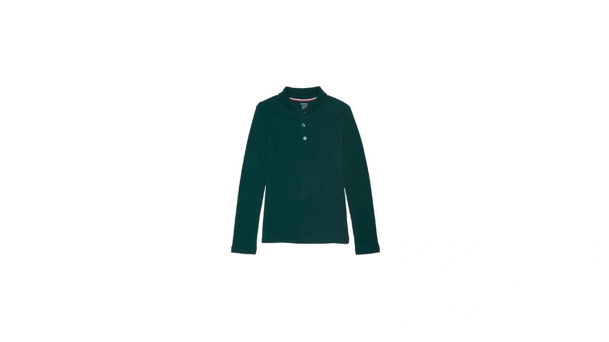 French Toast Girls' Ruffle Collar Polo Shirt With Long Sleeves,