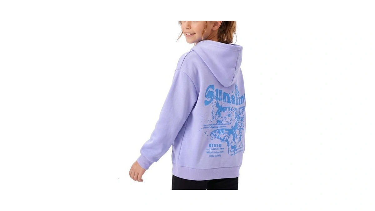 Welaken Teen Girls Butterfly Printed Hoodie Sweatshirt Long Sleeve Graphic