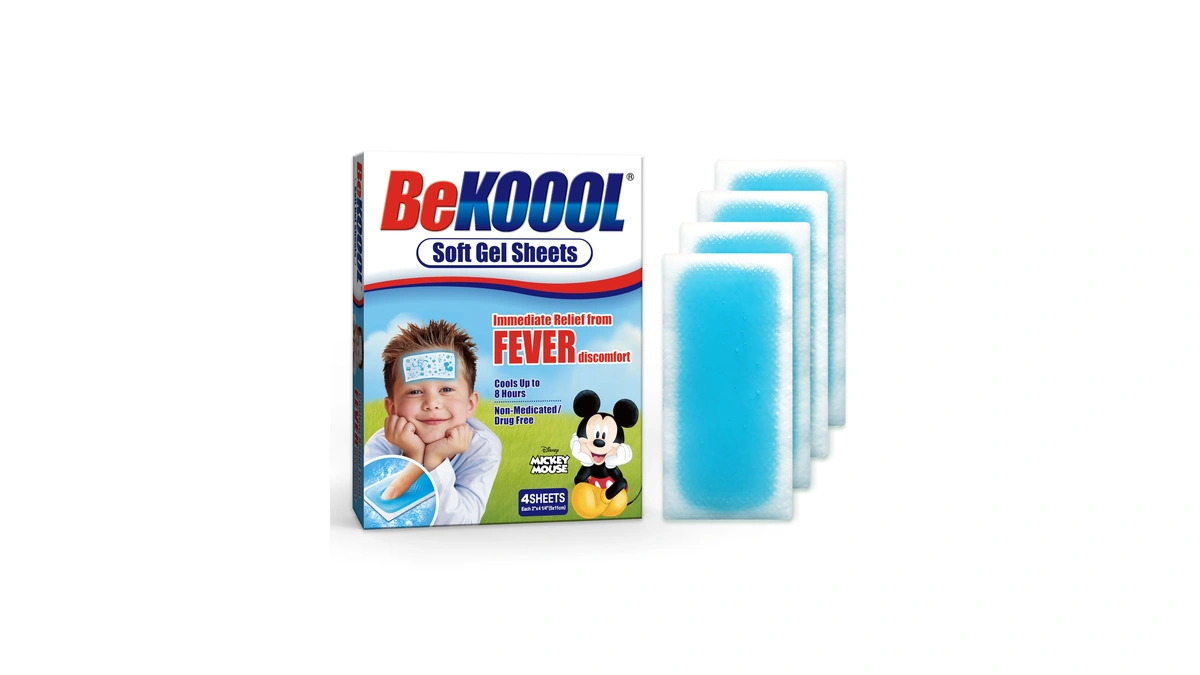 Bekoool Kids Cooling Gel Patches, Relief From Fever Discomfort, 4