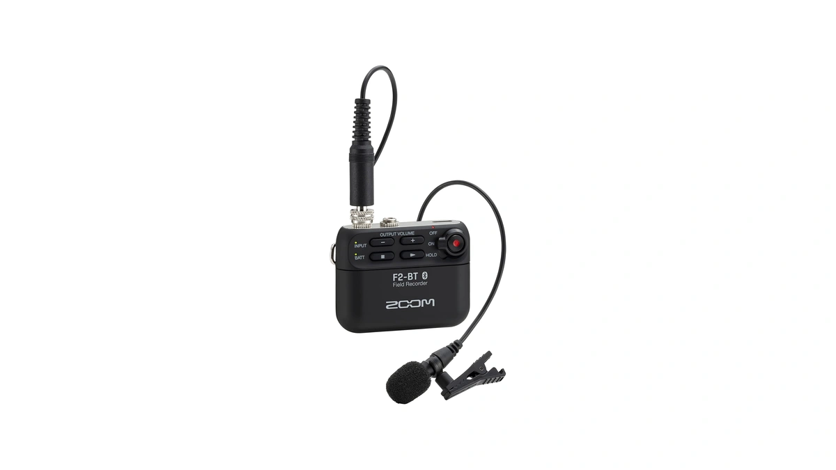 Zoom F2-bt Lavalier Recorder With Bluetooth, 32-bit Float Recording, Audio