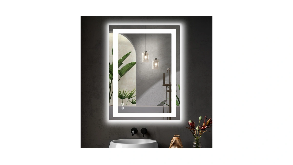 Dumos 28.1"x36.1" Led Bathroom Mirror, Bathroom Vanity Mirror