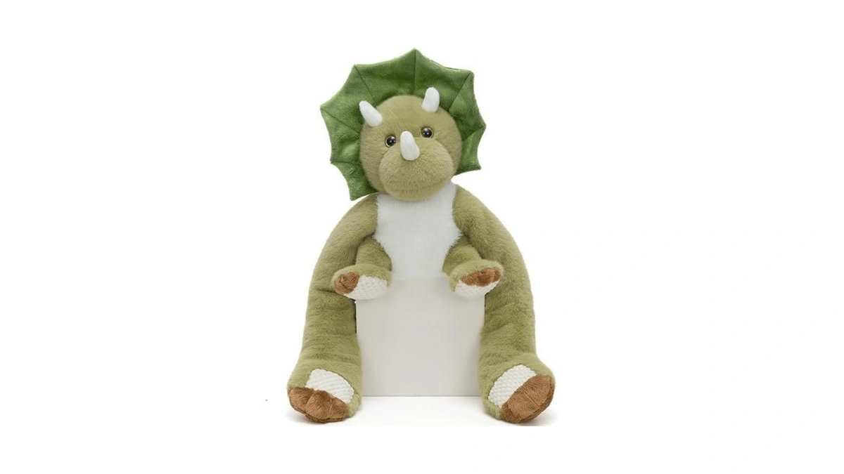 Karister Triceratops Stuffed Animal, 14" Microwavable Weighted Plush, Green